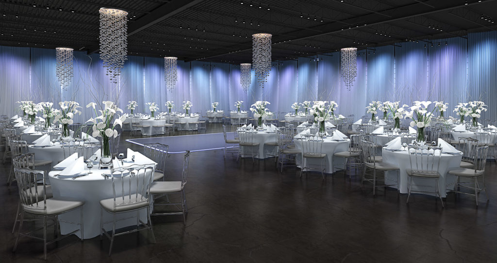 Rendering of event space venue used to guide renovation