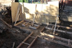 photo of preparation of forms for new footings