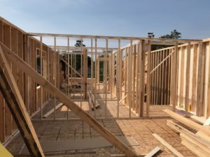 photo of framing second floor of house