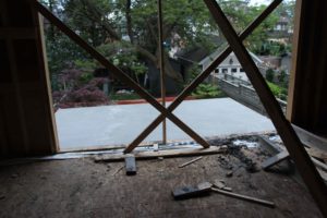 photo of patio after concrete floor poured