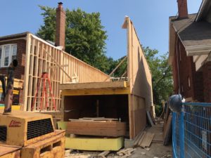 photo of framing the main floor