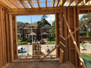 photo of framing from inside looking out