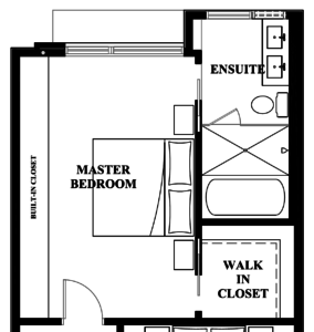 zoom-in of master bedroom plan