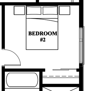 zoom-in of spare bedroom plan