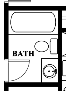 zoom-in of main bathroom plan