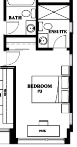zoom-in of third bedroom and ensuite plan