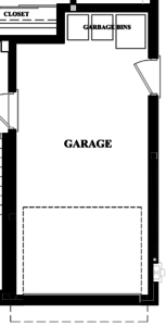 basement floor plan zoom-in of garage